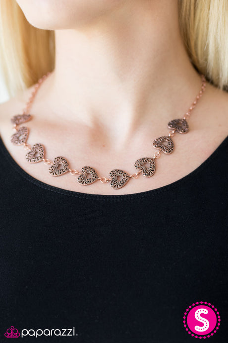 Paparazzi ~ Hearts Harmony ~ Copper Necklace Set