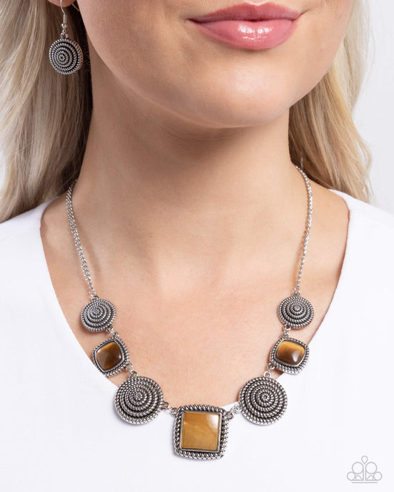 Paparazzi ~ Spiral Sass ~ Brown Necklace Set