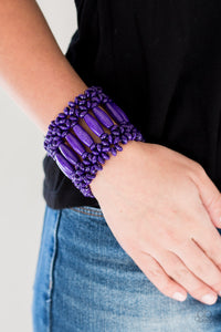 Paparazzi ~ Barbados Beach Club ~ Purple Wooden Bracelet