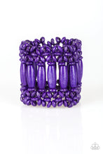 Load image into Gallery viewer, Paparazzi ~ Barbados Beach Club ~ Purple Wooden Bracelet