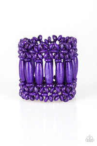 Paparazzi ~ Barbados Beach Club ~ Purple Wooden Bracelet