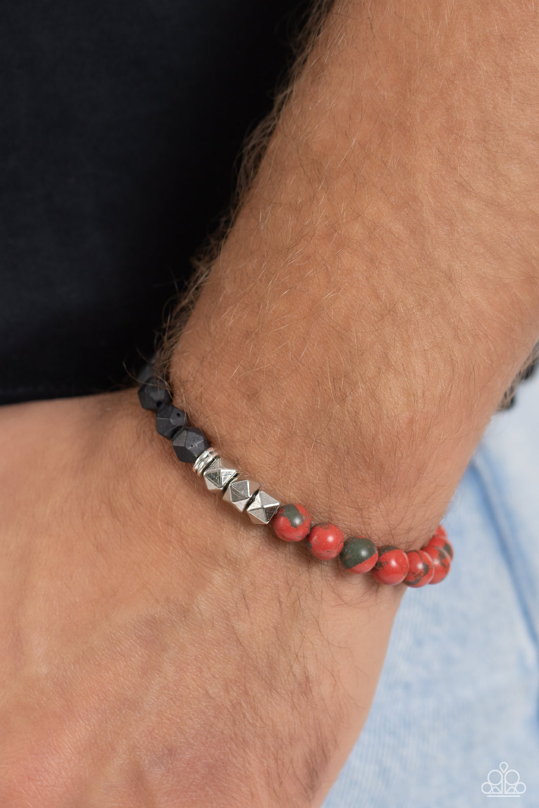 Paparazzi ~ Defaced Deed ~ Men's Orange Urban Bracelet