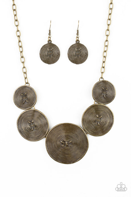 Paparazzi ~ Deserves A Medal ~ Brass Necklace Set