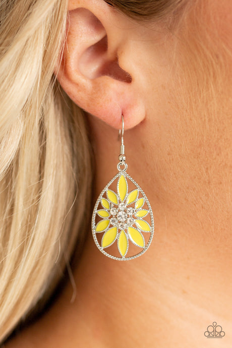 Paparazzi ~ Floral Morals ~ Yellow Earrings