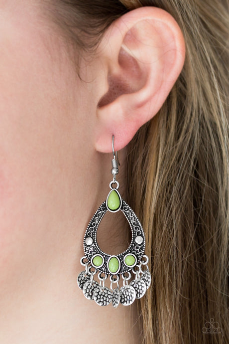 Paparazzi ~ Island Escapade ~ Green Earrings