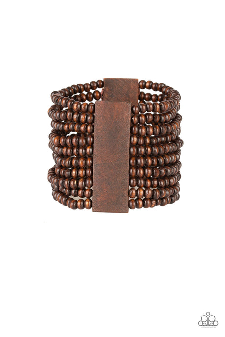 Paparazzi ~ JAMAICAN Me Jam ~ Brown Wooden Bracelet