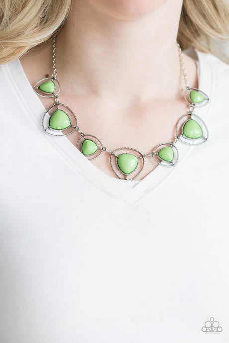 Paparazzi ~ Make a Point ~ Green Necklace Set