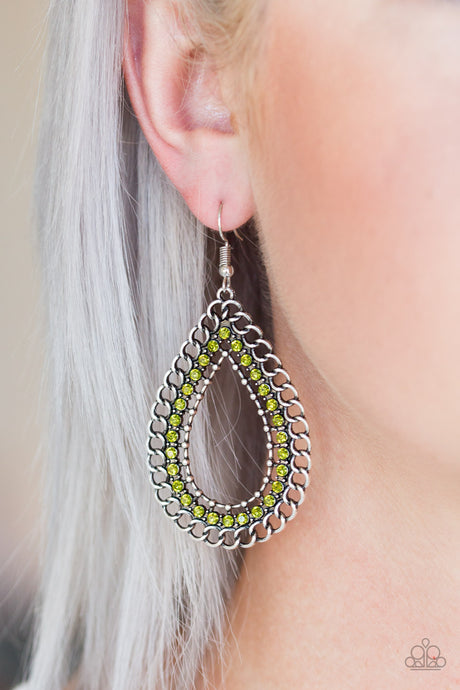 Paparazzi ~ Mechanical Marvel ~ Green Earrings