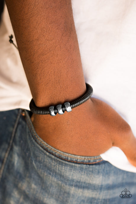 Paparazzi ~ One For The Trail ~ Men's Black Urban Bracelet