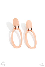 Load image into Gallery viewer, Paparazzi ~ Pull OVAL! ~ Copper Clip-On Earrings