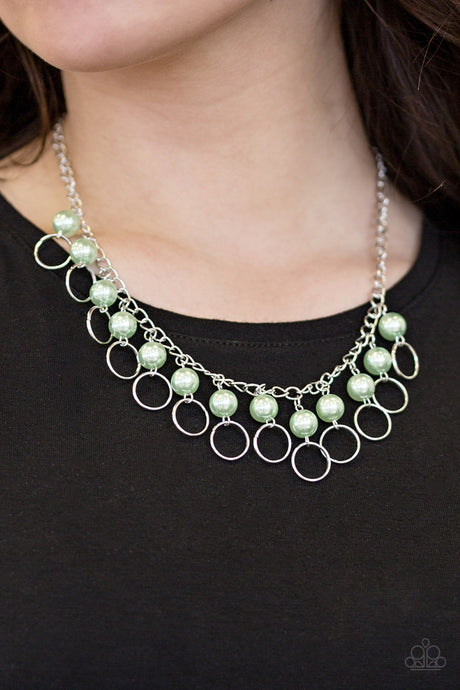 Paparazzi ~ Run The Show ~ Green Necklace Set