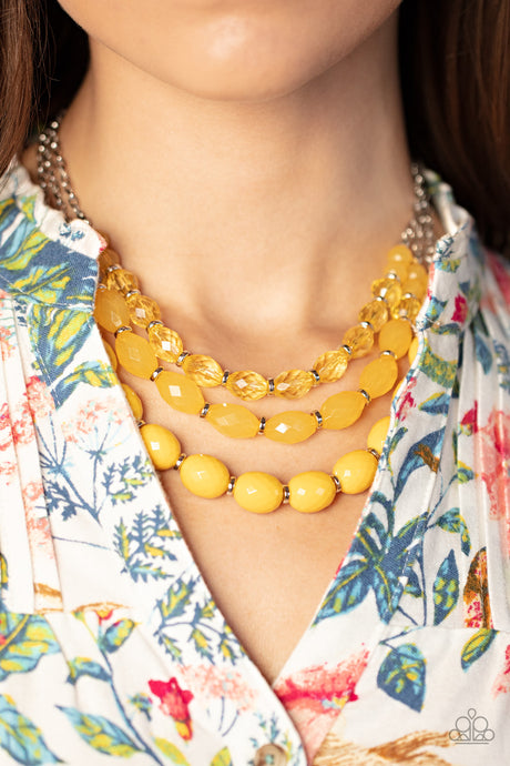 Paparazzi ~ Tropical Hideaway ~ Yellow Necklace and Bracelet Set