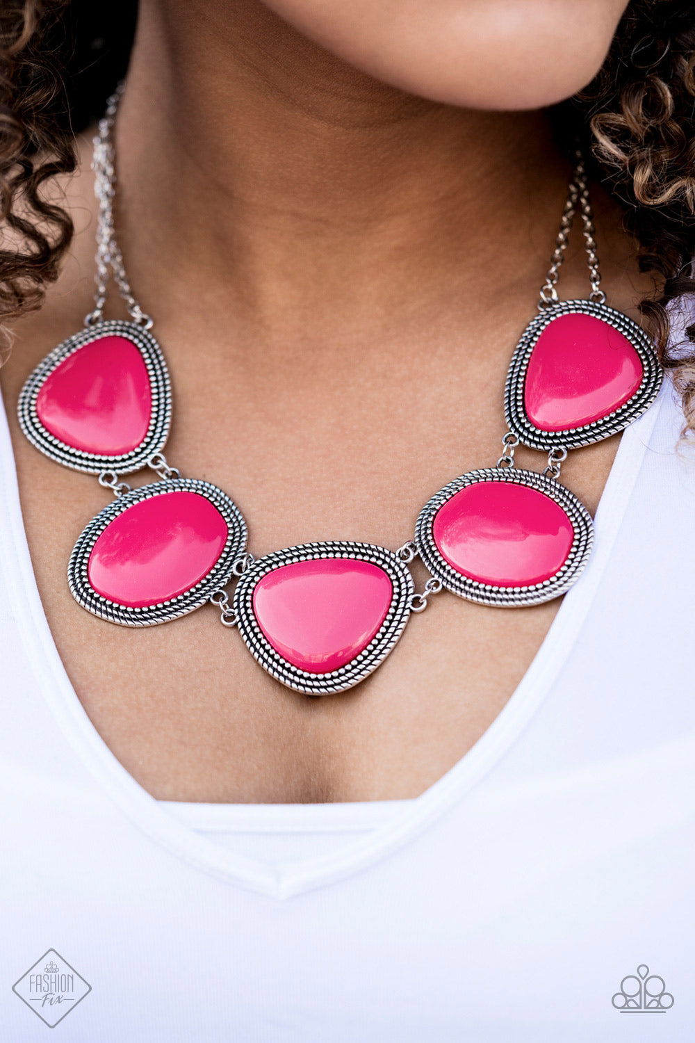 Paparazzi ~ Viva La VIVID ~ Pink Necklace and Bracelet Set (Fashion Fix Exclusive)