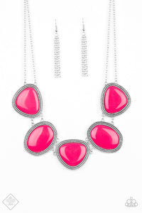 Paparazzi ~ Viva La VIVID ~ Pink Necklace and Bracelet Set (Fashion Fix Exclusive)