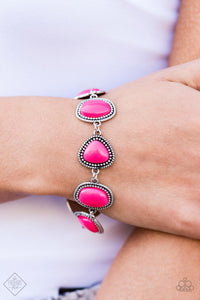 Paparazzi ~ Viva La VIVID ~ Pink Necklace and Bracelet Set (Fashion Fix Exclusive)