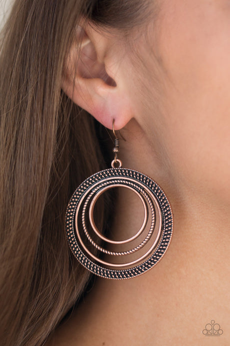 Paparazzi ~ Totally Textured ~ Copper Earrings