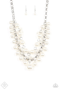 Paparazzi - BALLROOM Service - White Pearl Necklace Set Fashion Fix Exclusive)