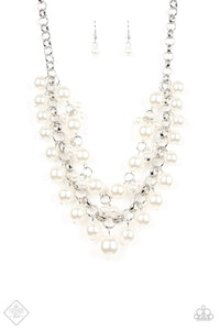 Paparazzi - BALLROOM Service - White Pearl Necklace and Bracelet Set (Fashion Fix Exclusive)