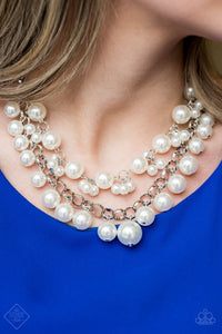 Paparazzi - BALLROOM Service - White Pearl Necklace and Bracelet Set (Fashion Fix Exclusive)