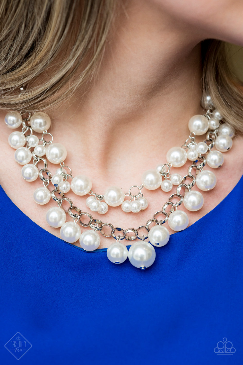 Paparazzi - BALLROOM Service - White Pearl Necklace Set Fashion Fix Exclusive)