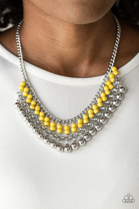 Paparazzi - Beaded Bliss - Yellow Necklace Set