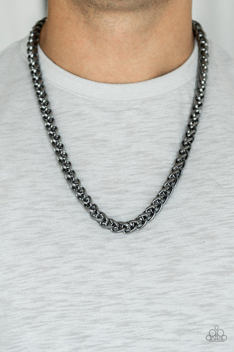 Paparazzi - Big Talker - Men's Black Urban Necklace