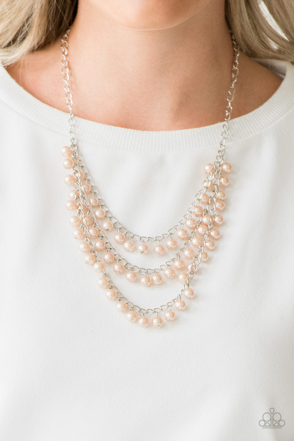 Paparazzi ~ Chicly Classic ~ Brown Pearl Necklace Set