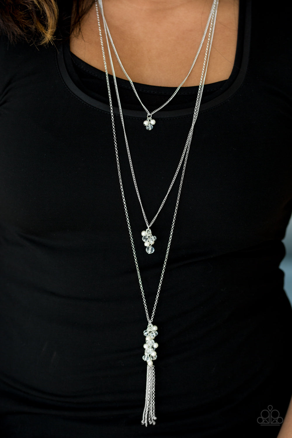 Paparazzi ~ Crystal Cruiser ~ White Necklace Set