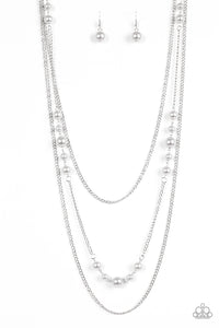 Paparazzi ~ Diva Dilemma ~ Silver Pearl Necklace Set