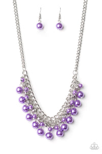 Paparazzi - Duchess Dior - Purple Pearl Necklace and Bracelet Set