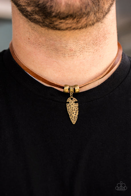 Paparazzi ~ Every CAVEMAN For Himself ~ Men's Brass Urban Necklace