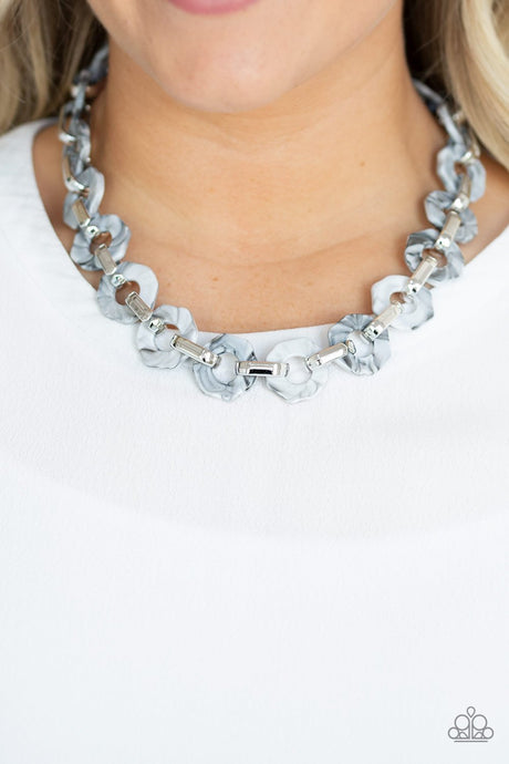 Paparazzi - Fashionista Fever - Silver  Acrylic Necklace Set