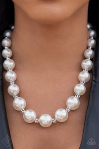 Paparazzi -Fiercely 5th Avenue - Complete Trend Blend - White Pearl Necklace Set