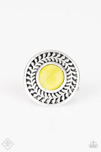 Load image into Gallery viewer, Paparazzi ~ Gardenia Glow ~ Yellow Ring with Stretchy Band (Fashion Fix Exclusive)