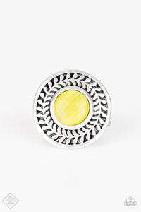 Paparazzi ~ Gardenia Glow ~ Yellow Ring with Stretchy Band (Fashion Fix Exclusive)