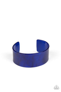 Paparazzi  - Glaze Over - Blue Acrylic Cuff Bracelet