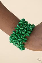 Load image into Gallery viewer, Paparazzi ~ Hawaii Haven ~ Green Wooden Bracelet with Stretchy Bands