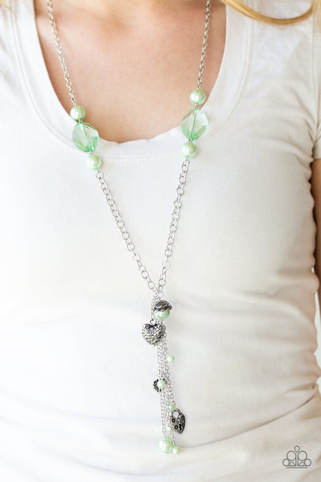 Paparazzi ~ Heart-Stopping Harmony ~ Green Necklace Set