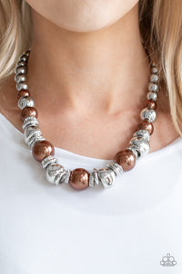 Paparazzi ~ Hollywood HAUTE Spot ~ Brown Pearl Necklace Set