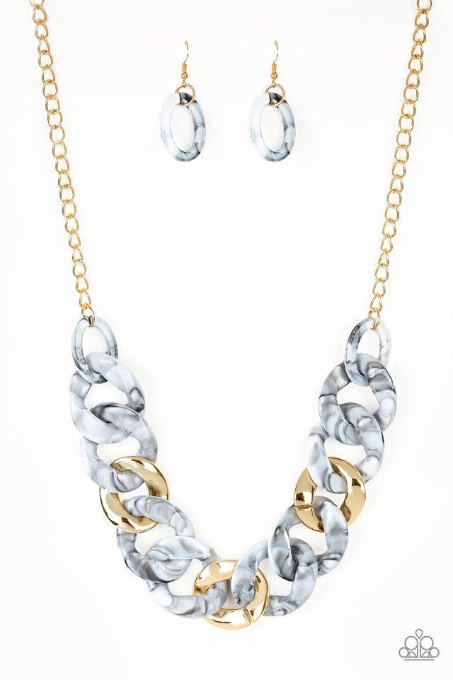 Paparazzi - I Have A HAUTE Date - White Acrylic Necklace - Klassy Jewelz Boutique