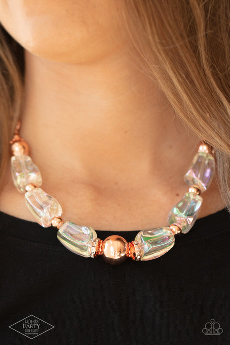 Paparazzi ~ Iridescently Ice Queen ~ Copper Necklace Set (Life of the Party Exclusive)