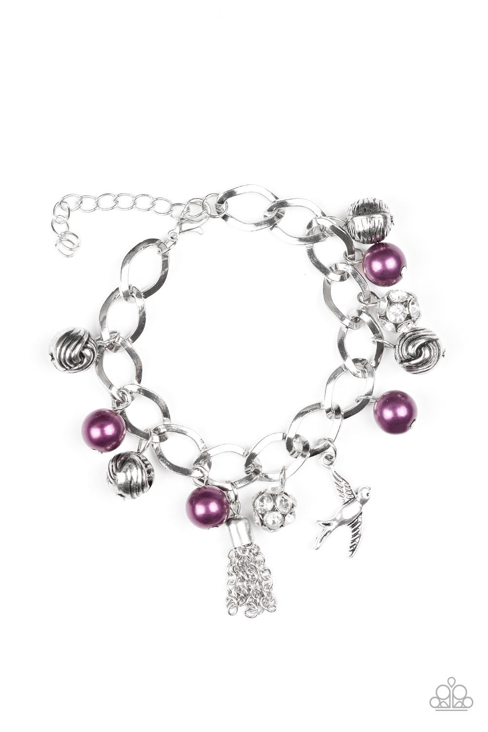 Paparazzi ~ Lady Love Dove ~ Purple  Pearl Charm Bracelet