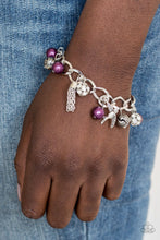 Load image into Gallery viewer, Paparazzi ~ Lady Love Dove ~ Purple  Pearl Charm Bracelet