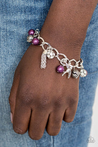 Paparazzi ~ Lady Love Dove ~ Purple  Pearl Charm Bracelet