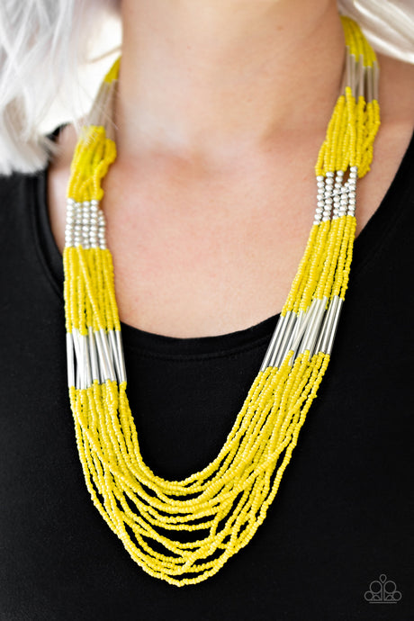 Paparazzi ~ Let It BEAD ~ Yellow Seed Bead Necklace Set