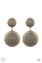 Load image into Gallery viewer, Paparazzi - Magnificent Medallions - Brass Clip On Earrings - Klassy Jewelz Boutique