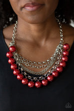 Load image into Gallery viewer, Paparazzi ~ One-Way WALL STREET ~ Red Pearl Necklace Set