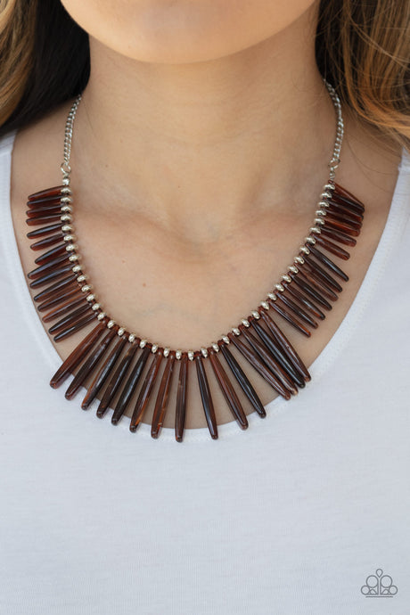 Paparazzi ~ Out of My Element ~ Brown Necklace Set