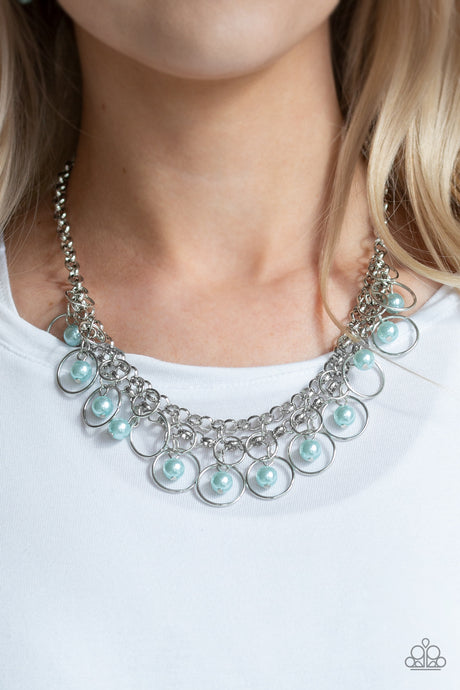 Paparazzi ~ Party Time ~ Blue  Pearl Necklace Set