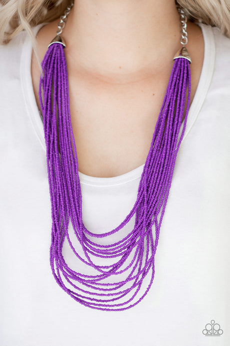 Paparazzi ~ Peacefully Pacific ~ Purple Seed Bead Necklace Set